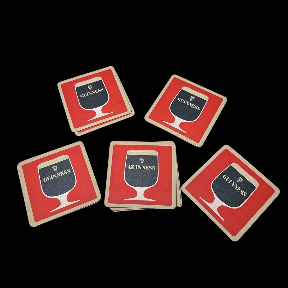 Vintage Guinness Beer Coasters Set 11 Double Sided Stout Advertising Cardboard